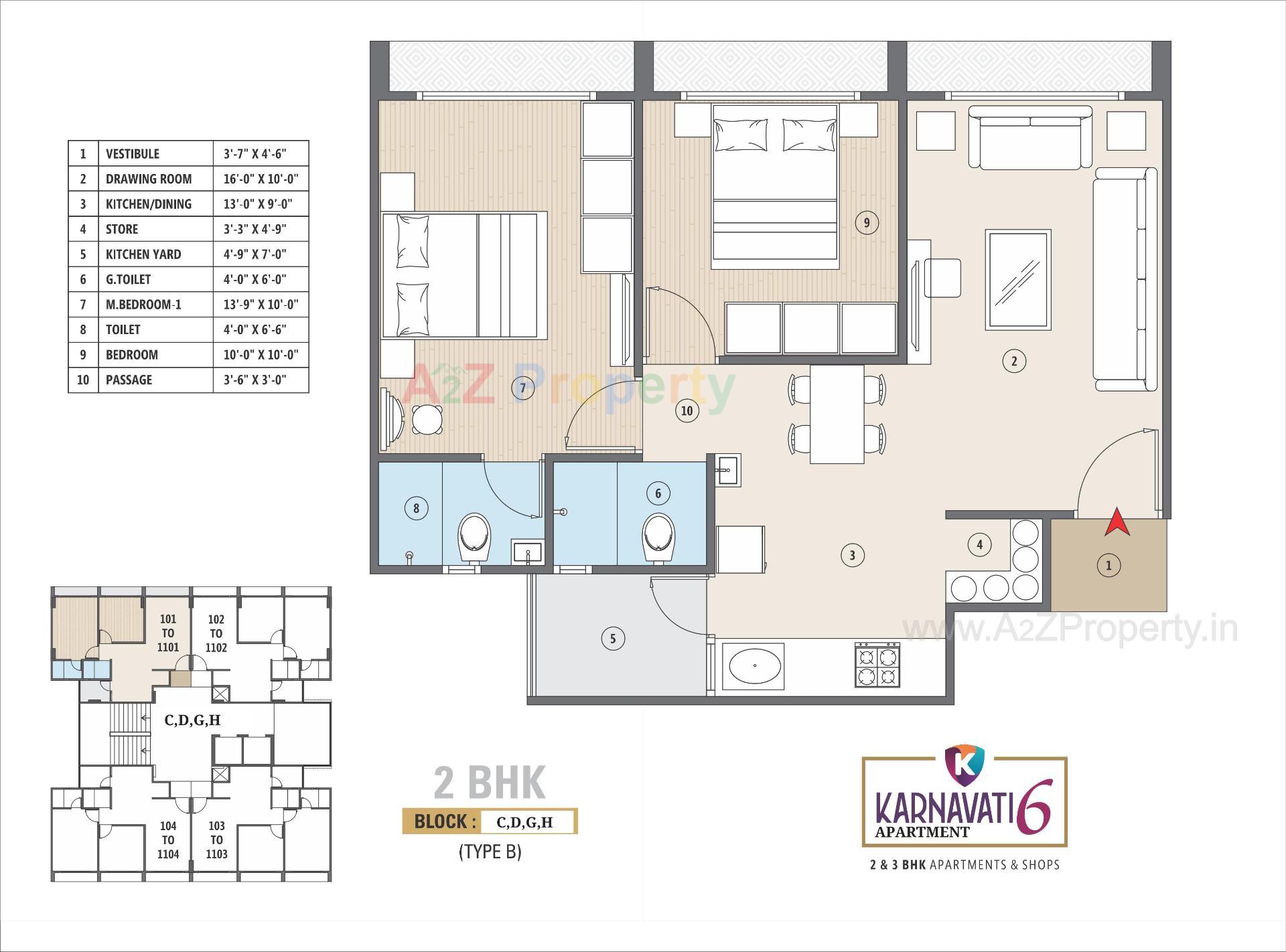 Layout of real estate project Karnavati Apartment located at Aslali, Ahmedabad, Gujarat