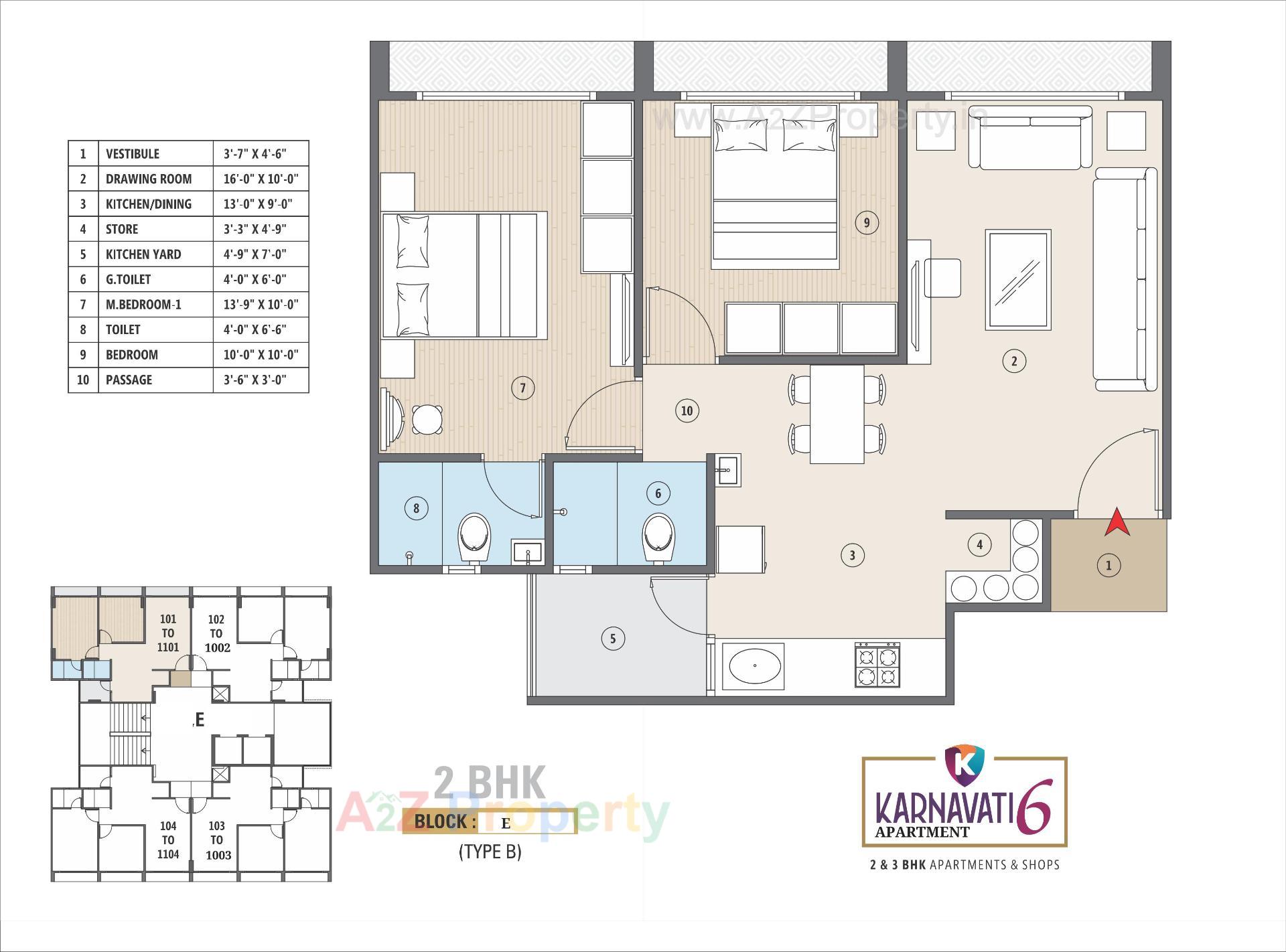 Layout of real estate project Karnavati Apartment located at Aslali, Ahmedabad, Gujarat