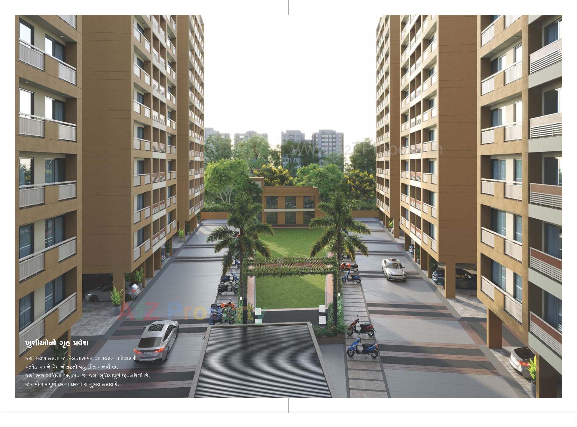 3D Elevation of real estate project Karnavati Apartment located at Aslali, Ahmedabad, Gujarat