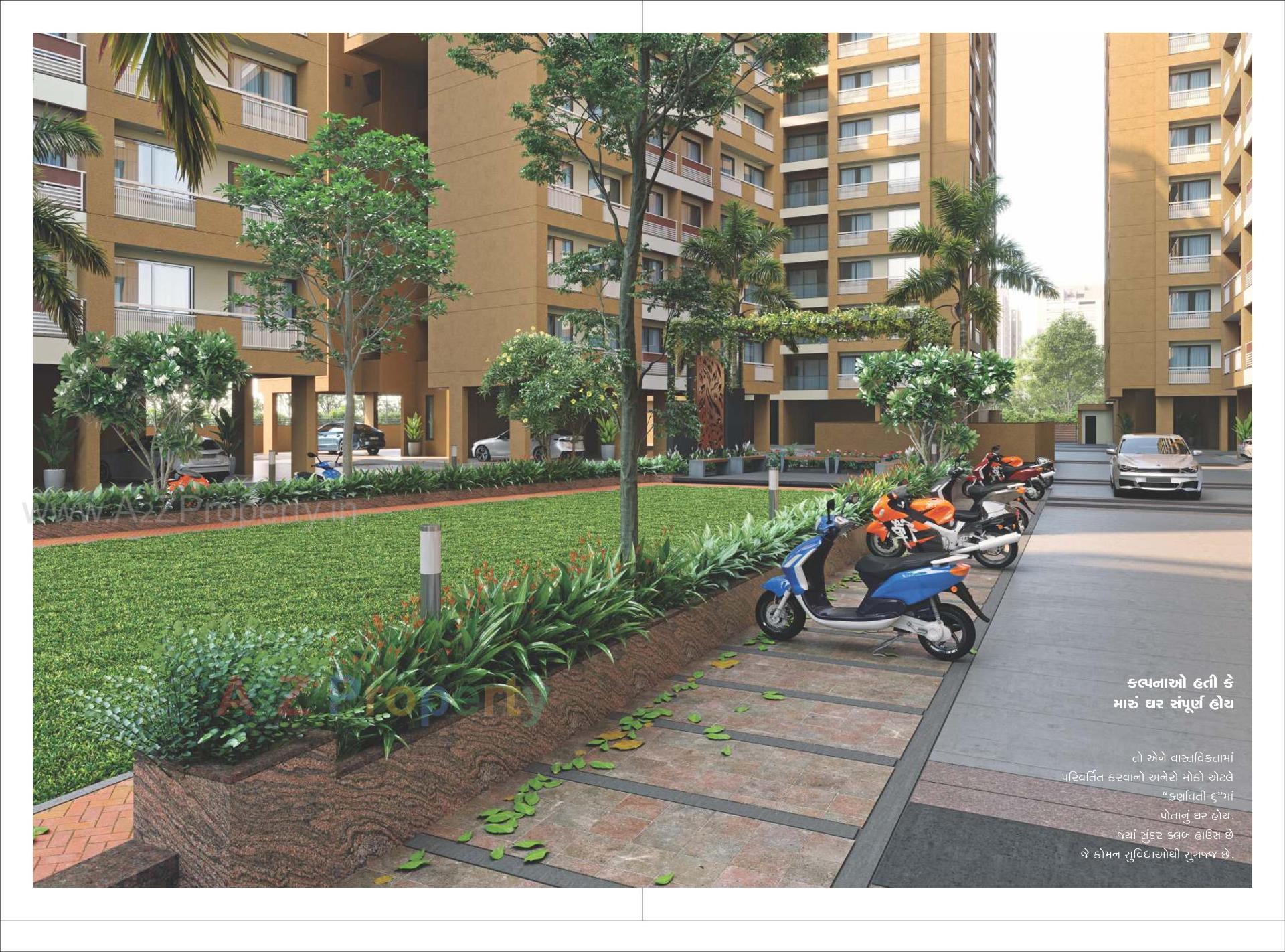 3D Elevation of real estate project Karnavati Apartment located at Aslali, Ahmedabad, Gujarat