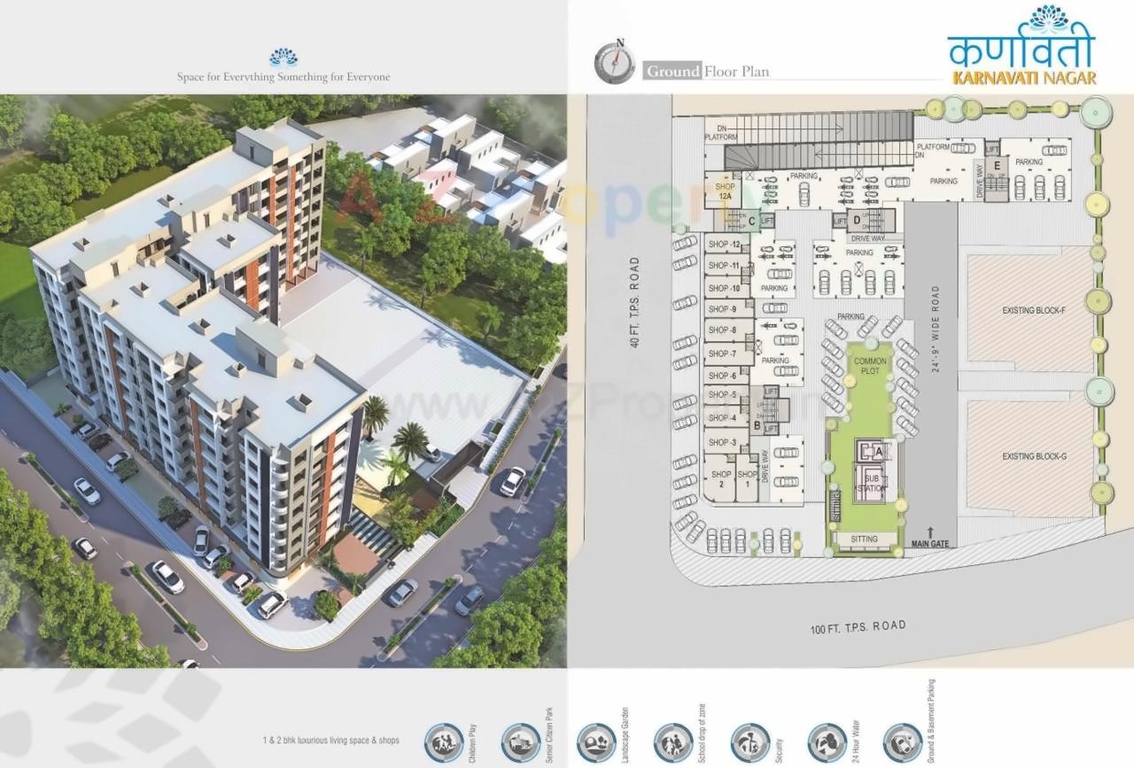 Layout of real estate project Karnavati Nagar located at Acher, Ahmedabad, Gujarat