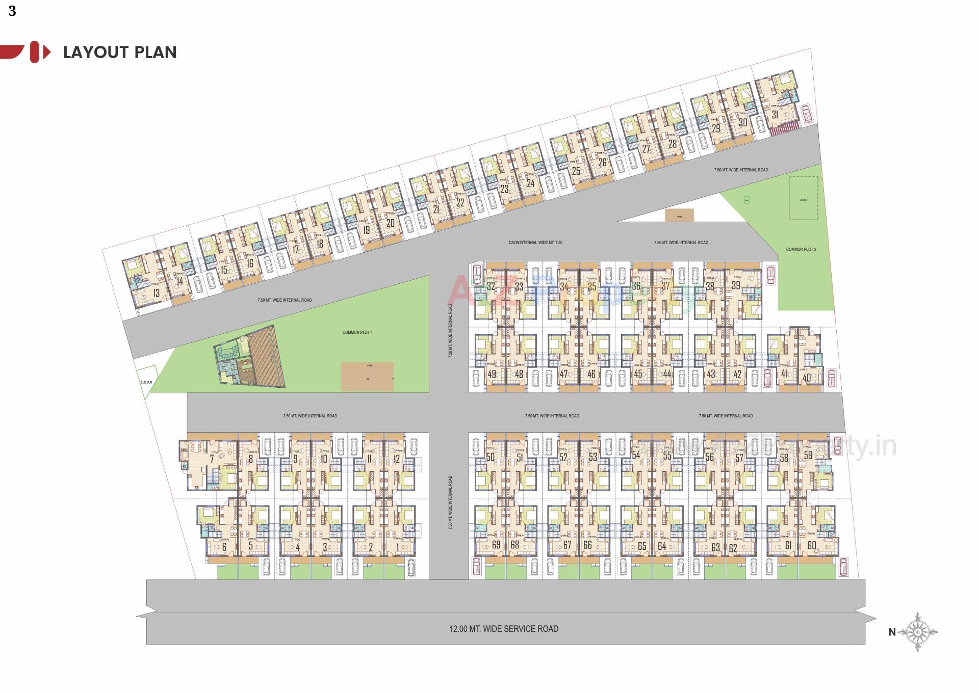 Layout of real estate project Karnavati Parisar located at Vatva, Ahmedabad, Gujarat