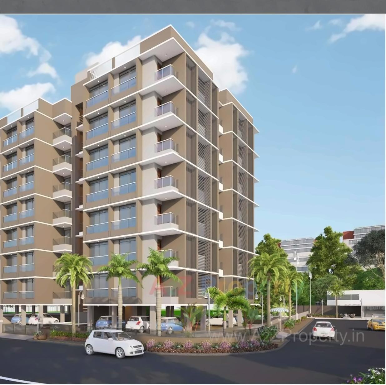 3D Elevation of real estate project Kashana Flats located at Kocharab, Ahmedabad, Gujarat