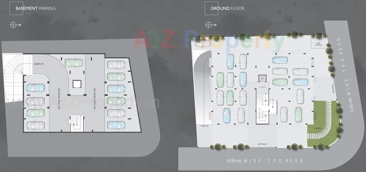 Layout of real estate project Kashana Flats located at Kocharab, Ahmedabad, Gujarat