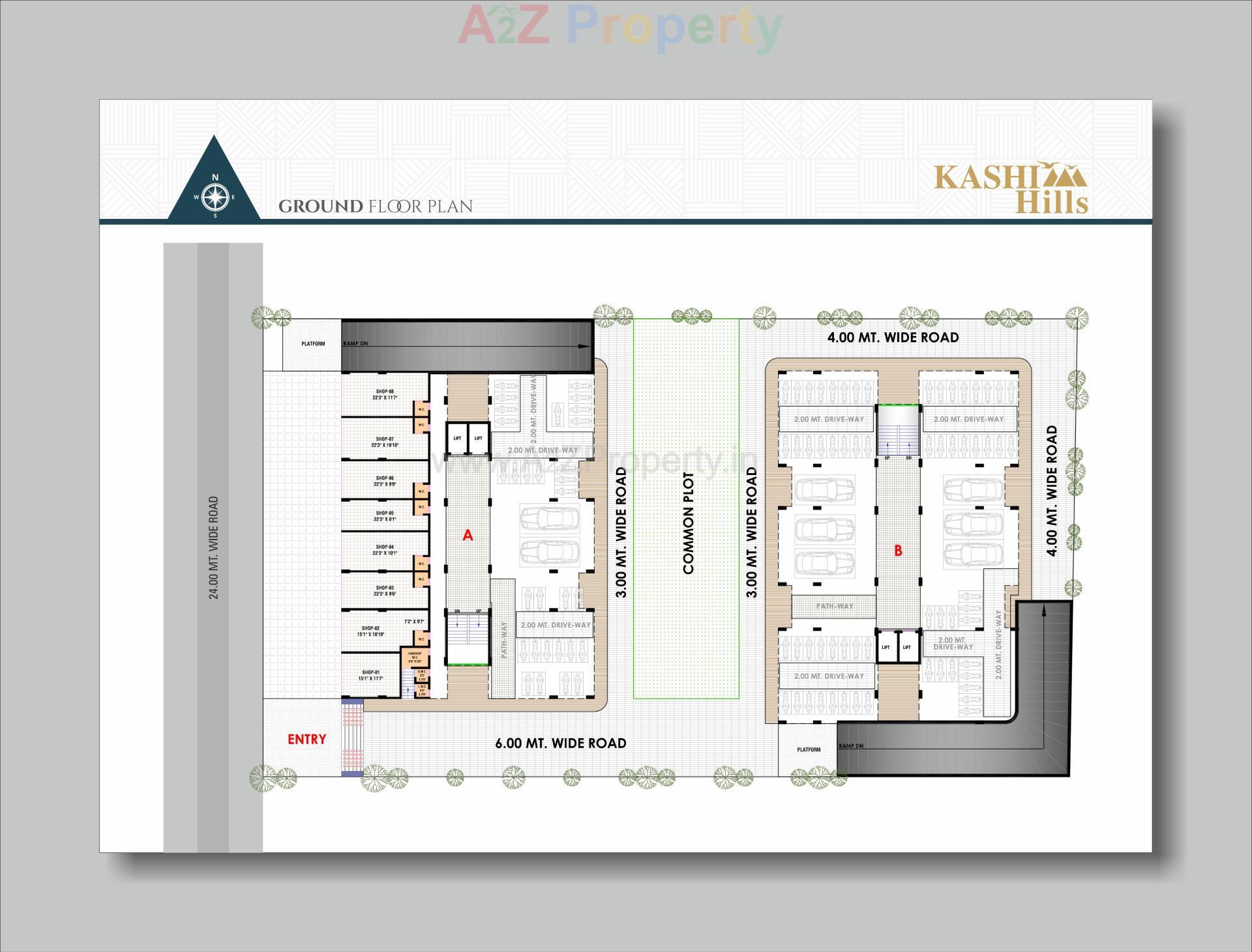 Layout of real estate project Kashi Hills located at Enasan, Ahmedabad, Gujarat