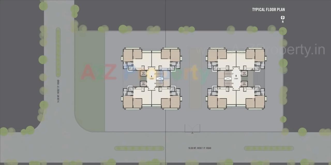 Layout of real estate project Kautilya located at Tragad, Ahmedabad, Gujarat