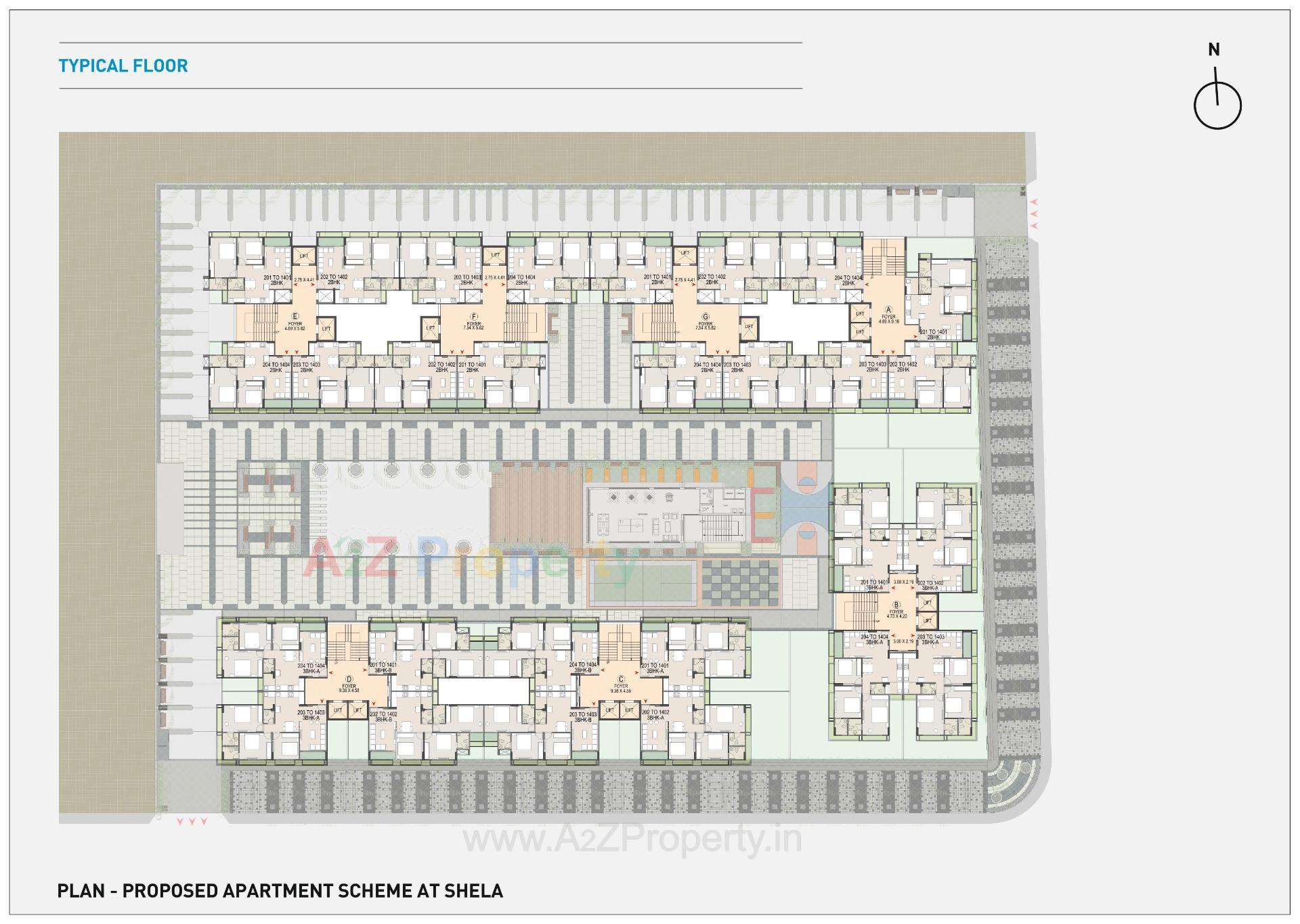 Layout of real estate project Kavisha Aer located at Shela, Ahmedabad, Gujarat