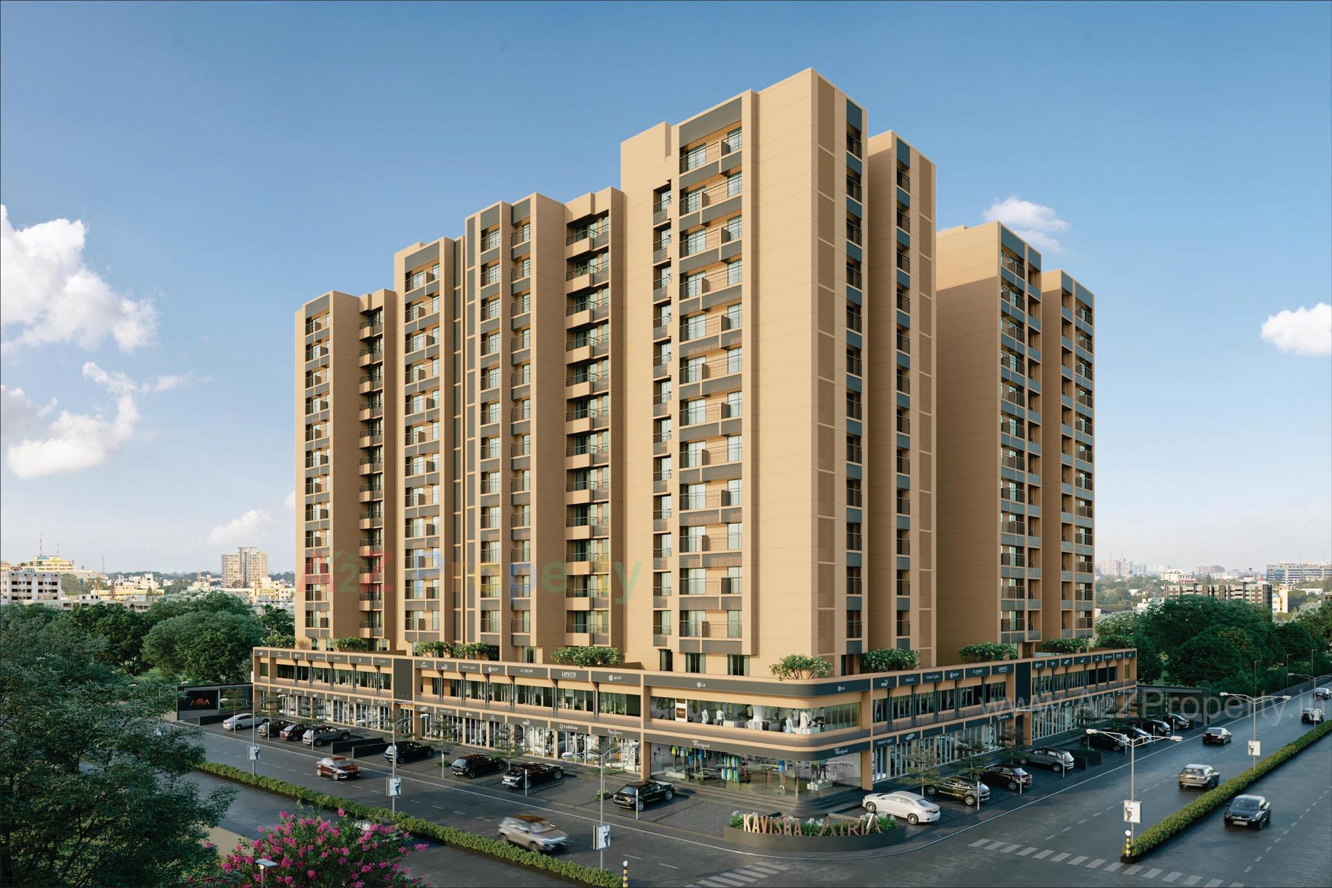 3D Elevation of real estate project Kavisha Atria located at Shela, Ahmedabad, Gujarat