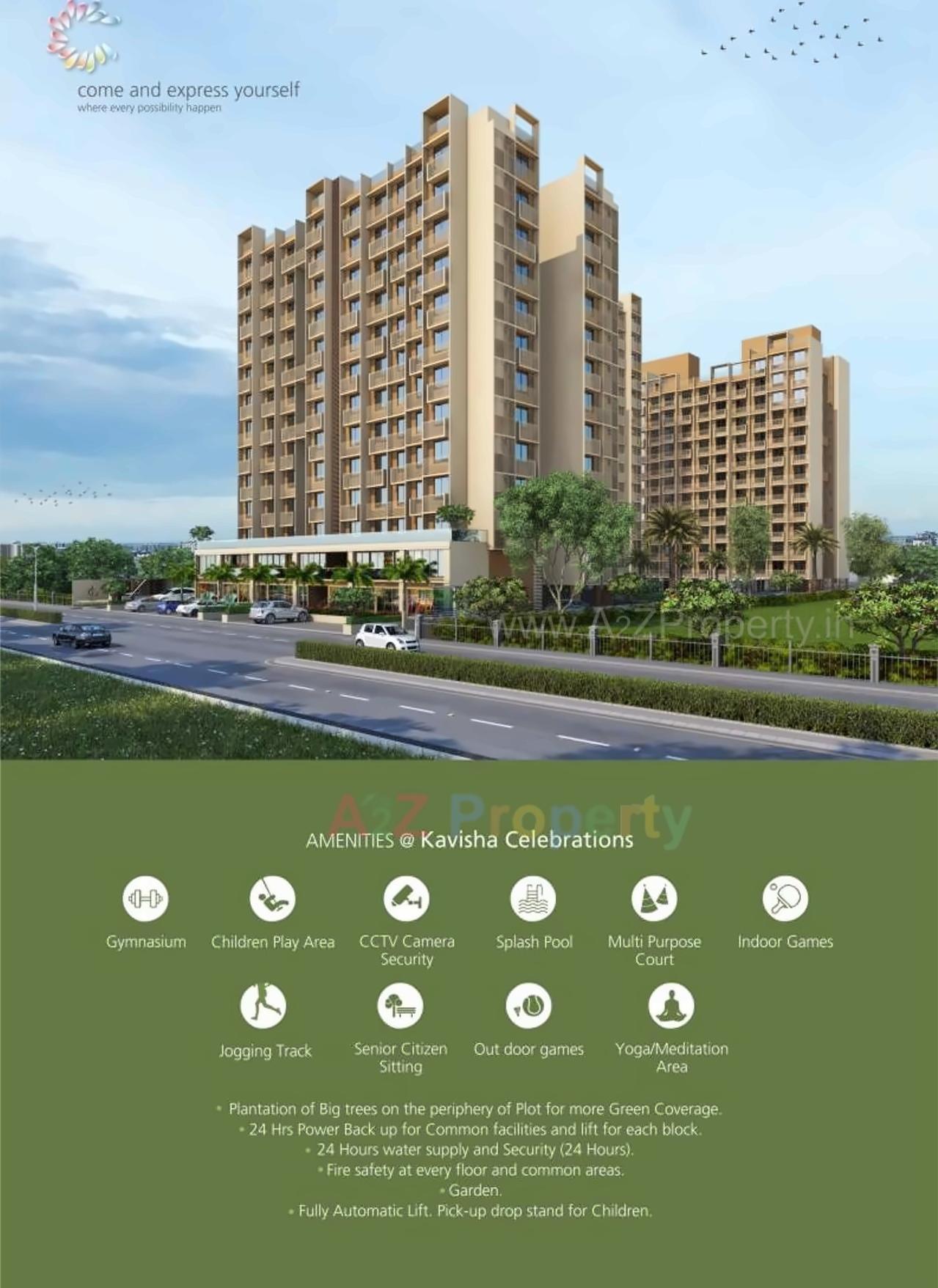 3D Elevation of real estate project Kavisha Celebrations located at Ghuma, Ahmedabad, Gujarat