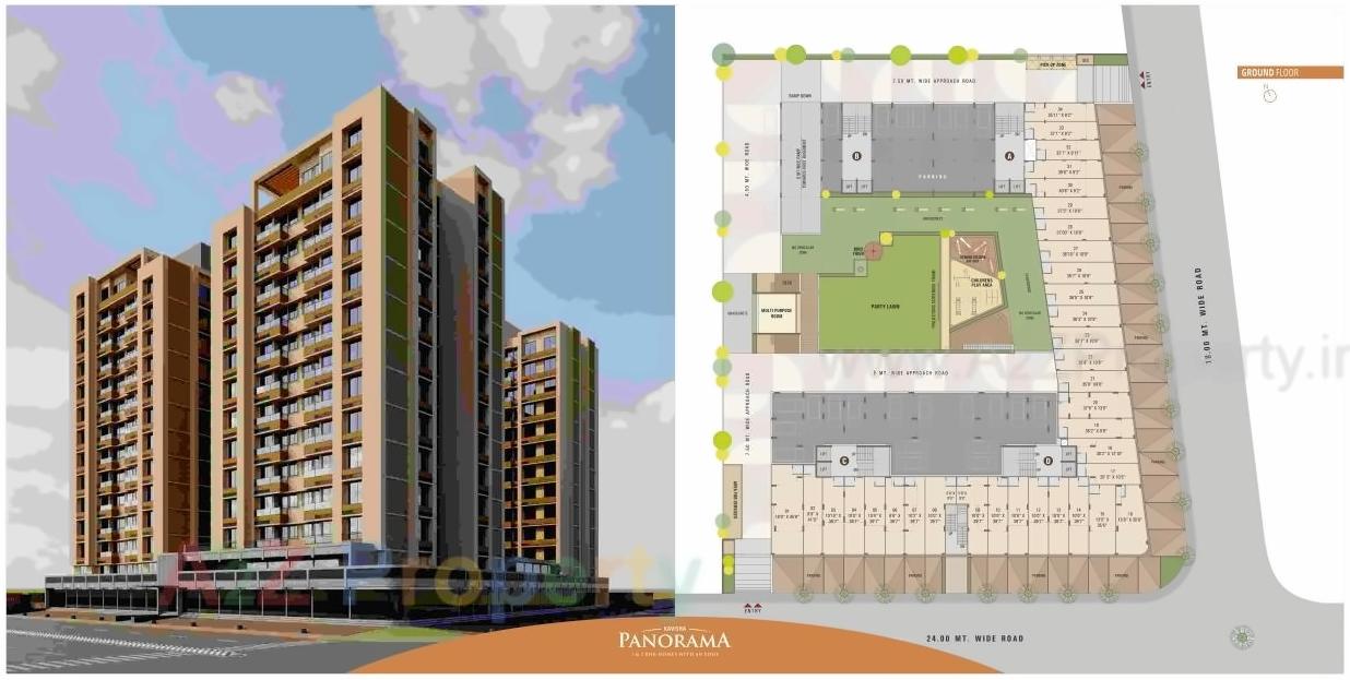 Layout of real estate project Kavisha Panorama located at Ghuma, Ahmedabad, Gujarat
