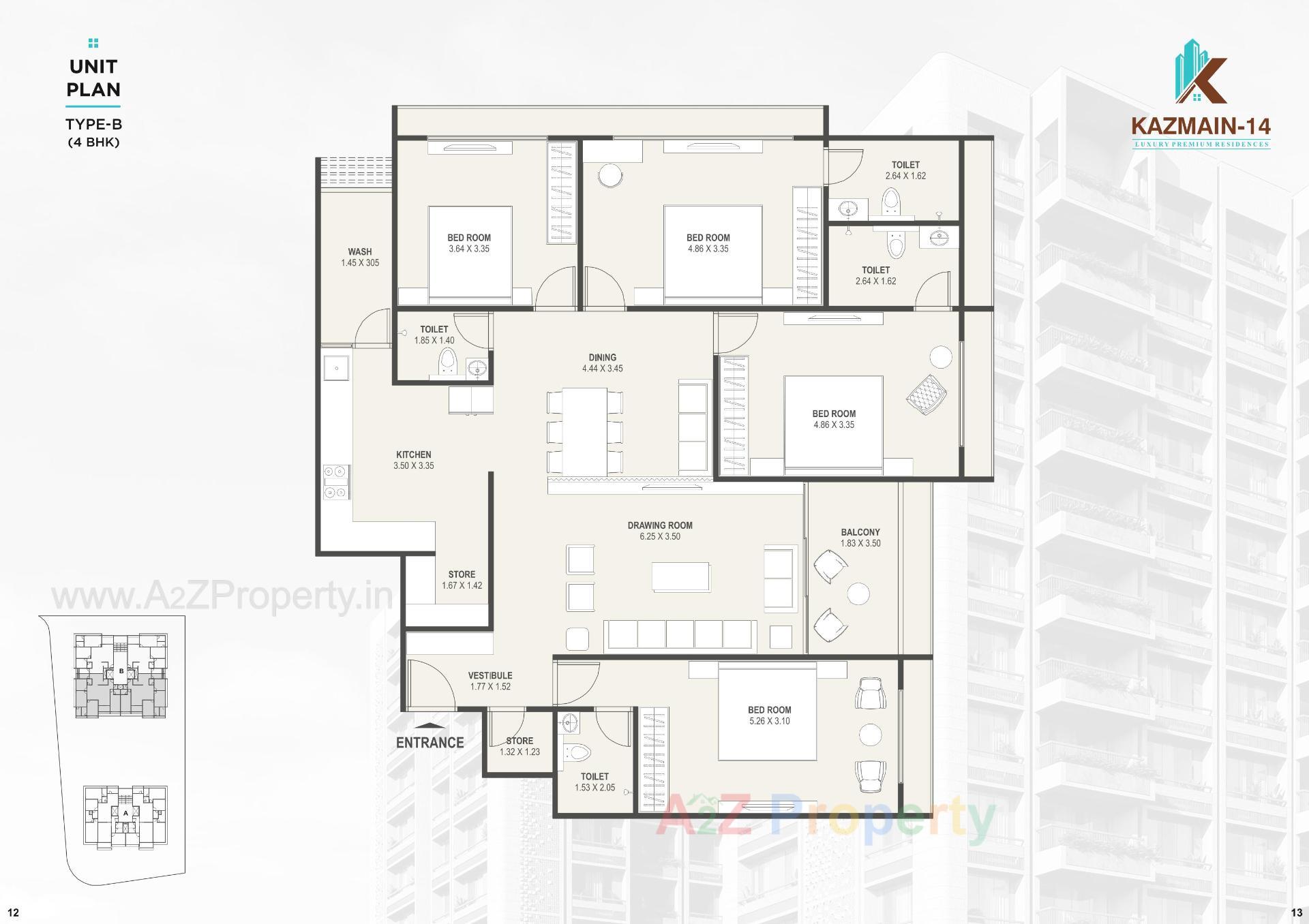 Layout of real estate project Kazmain located at Maktampura, Ahmedabad, Gujarat