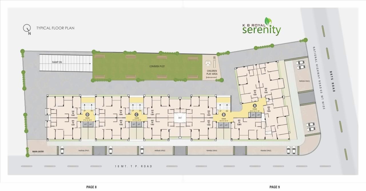 Layout of real estate project Kb Royal Serenity located at Chandkheda, Ahmedabad, Gujarat
