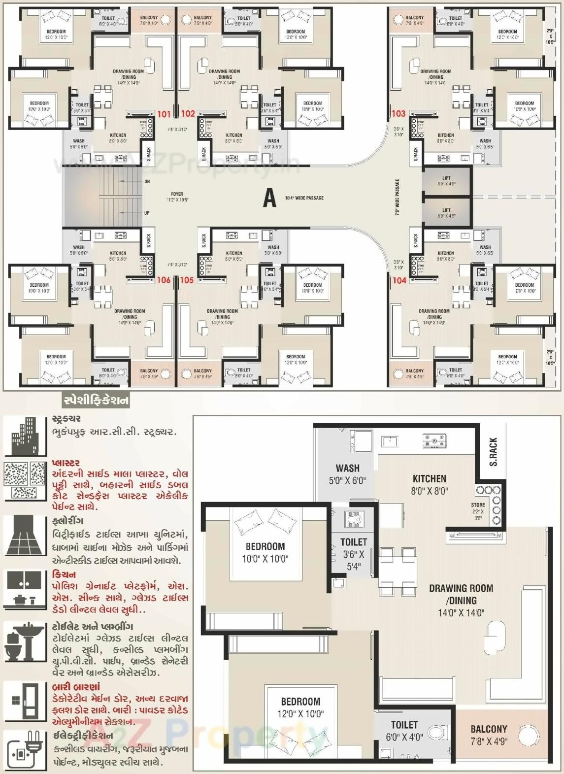 Layout of real estate project Kesar Heights located at Vastral, Ahmedabad, Gujarat
