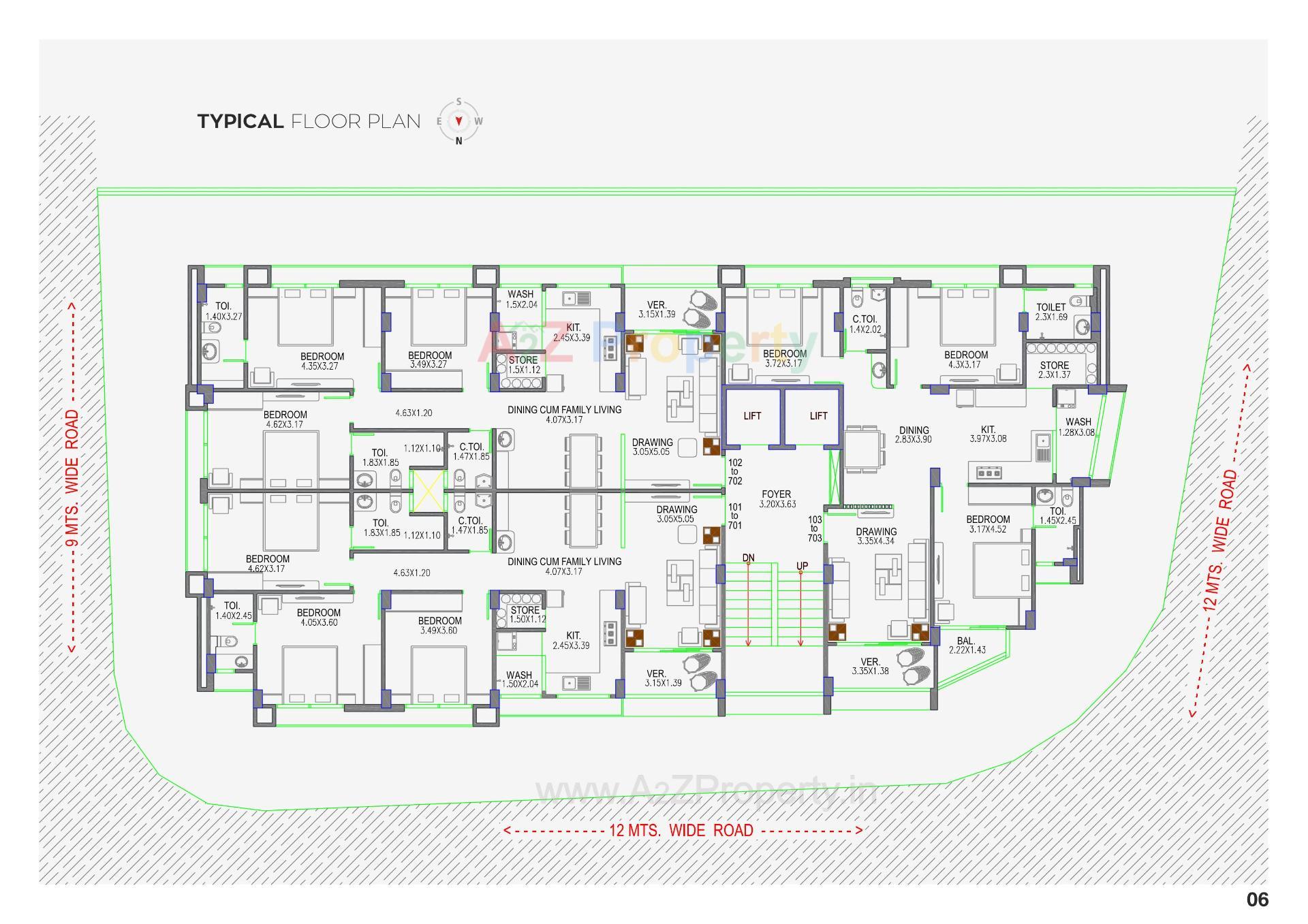 Layout of real estate project Kesariyaji Flats located at Chhadawad, Ahmedabad, Gujarat