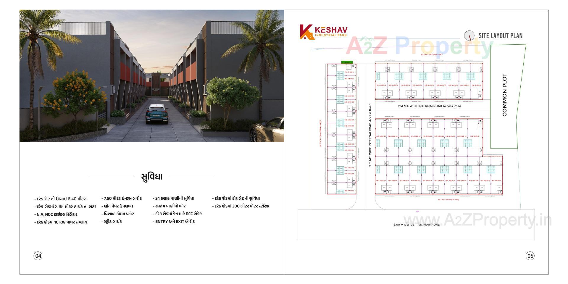 Layout of real estate project Keshav Industrial Park located at Kathwada, Ahmedabad, Gujarat