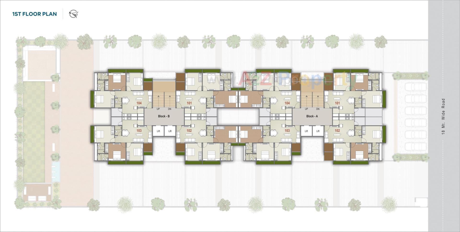 Layout of real estate project Keshavpriya Sky located at Lambha, Ahmedabad, Gujarat
