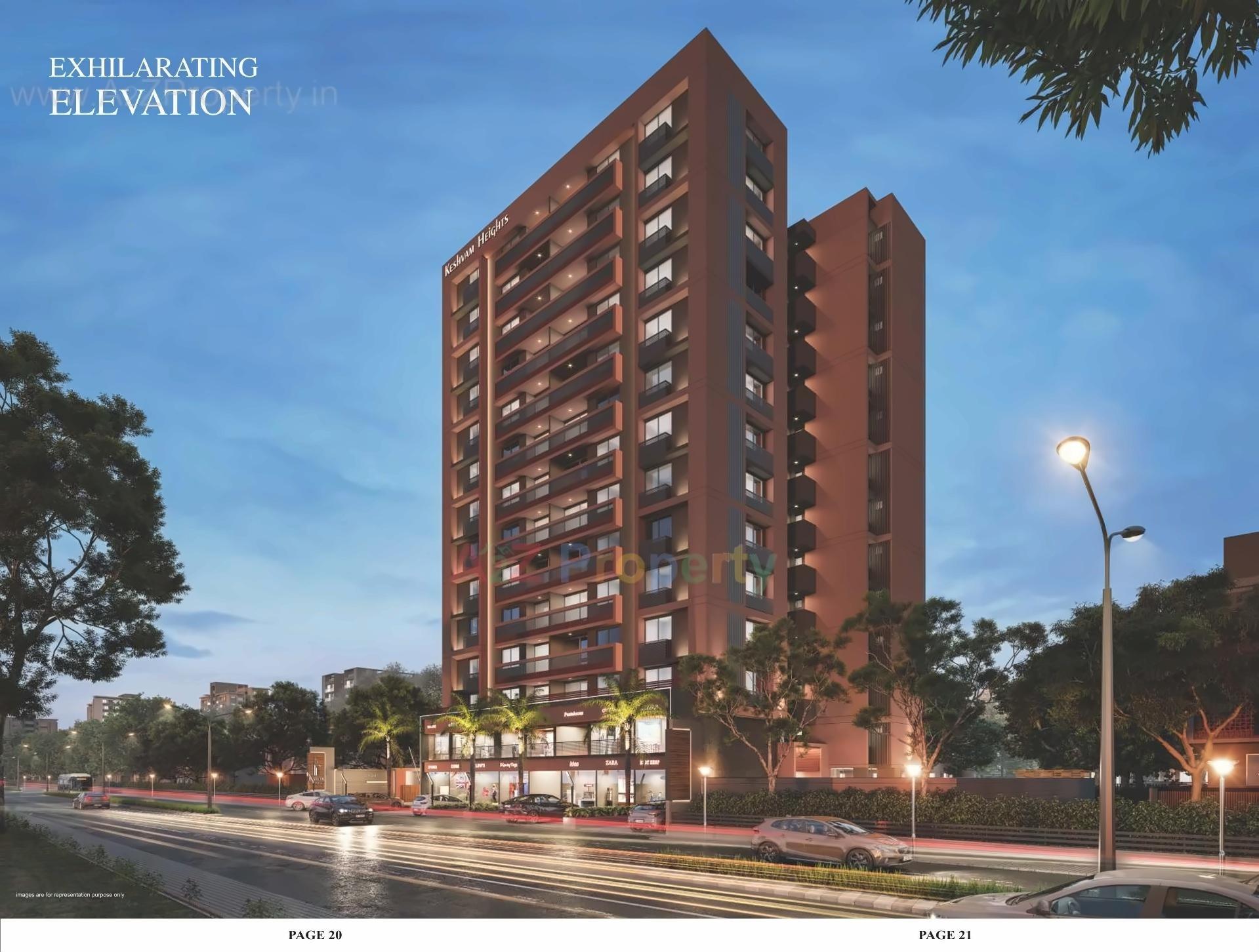 3D Elevation of real estate project Keshvam Heights located at Ahmedabad, Ahmedabad, Gujarat