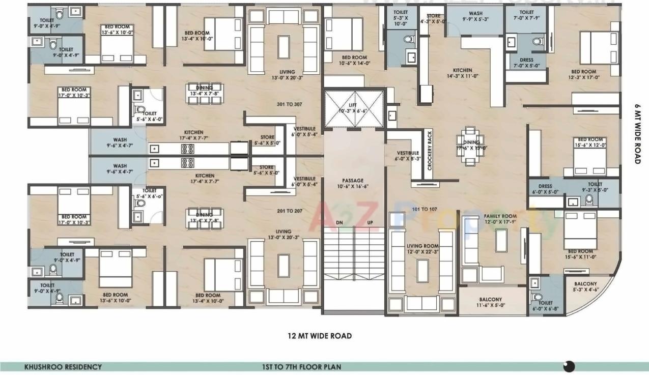 Layout of real estate project Khushroo Residency located at Ellis-bridge, Ahmedabad, Gujarat