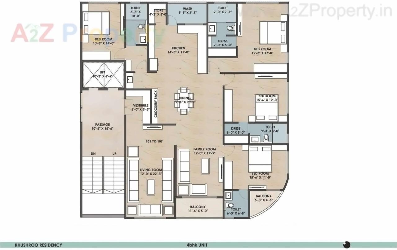 Layout of real estate project Khushroo Residency located at Ellis-bridge, Ahmedabad, Gujarat