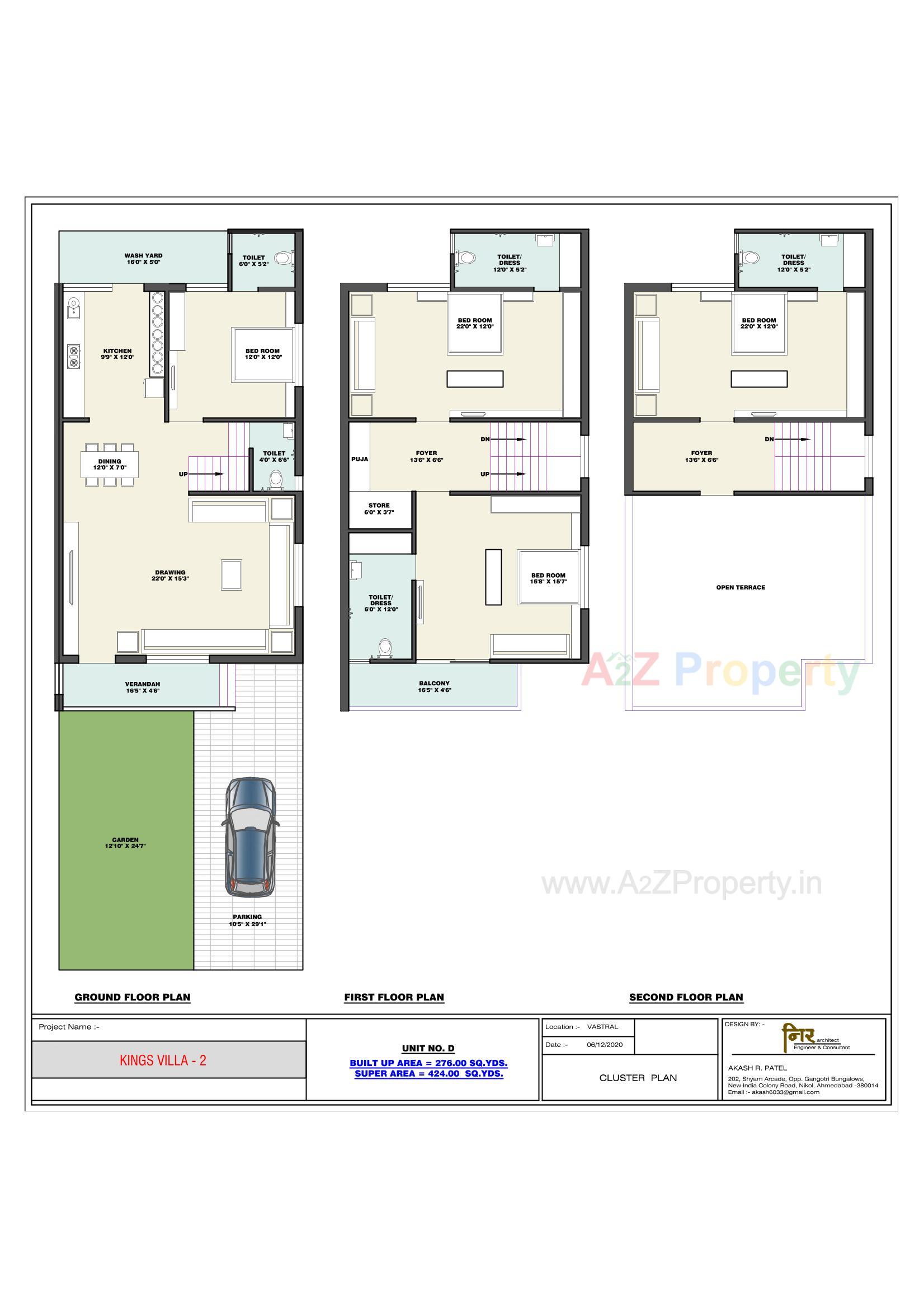 Layout of real estate project Kings Villa located at Vastral, Ahmedabad, Gujarat