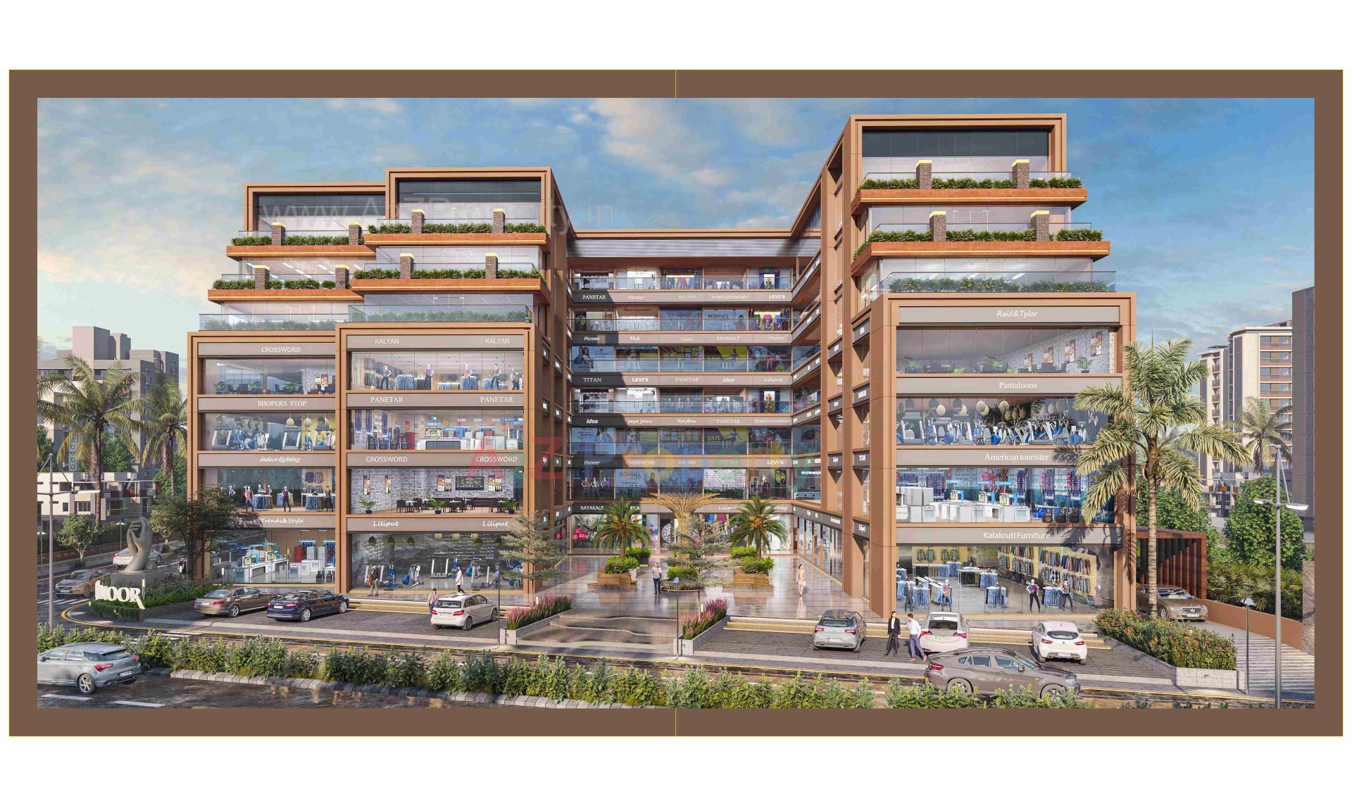 3D Elevation of real estate project Kohinoor Business Hub located at Muthiya, Ahmedabad, Gujarat