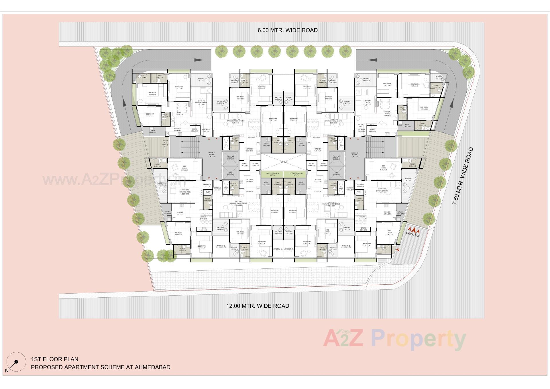 Layout of real estate project Komal Luxuria located at Paldi, Ahmedabad, Gujarat