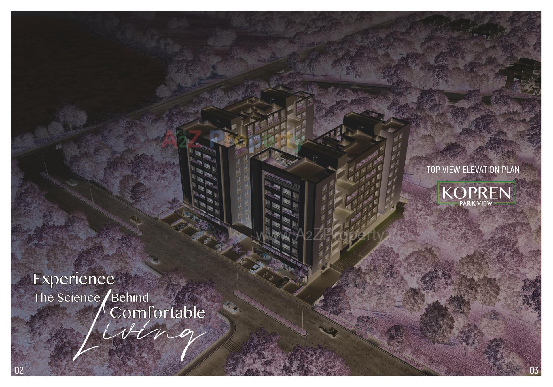 3D Elevation of real estate project Kopren Park View located at Oganaj, Ahmedabad, Gujarat