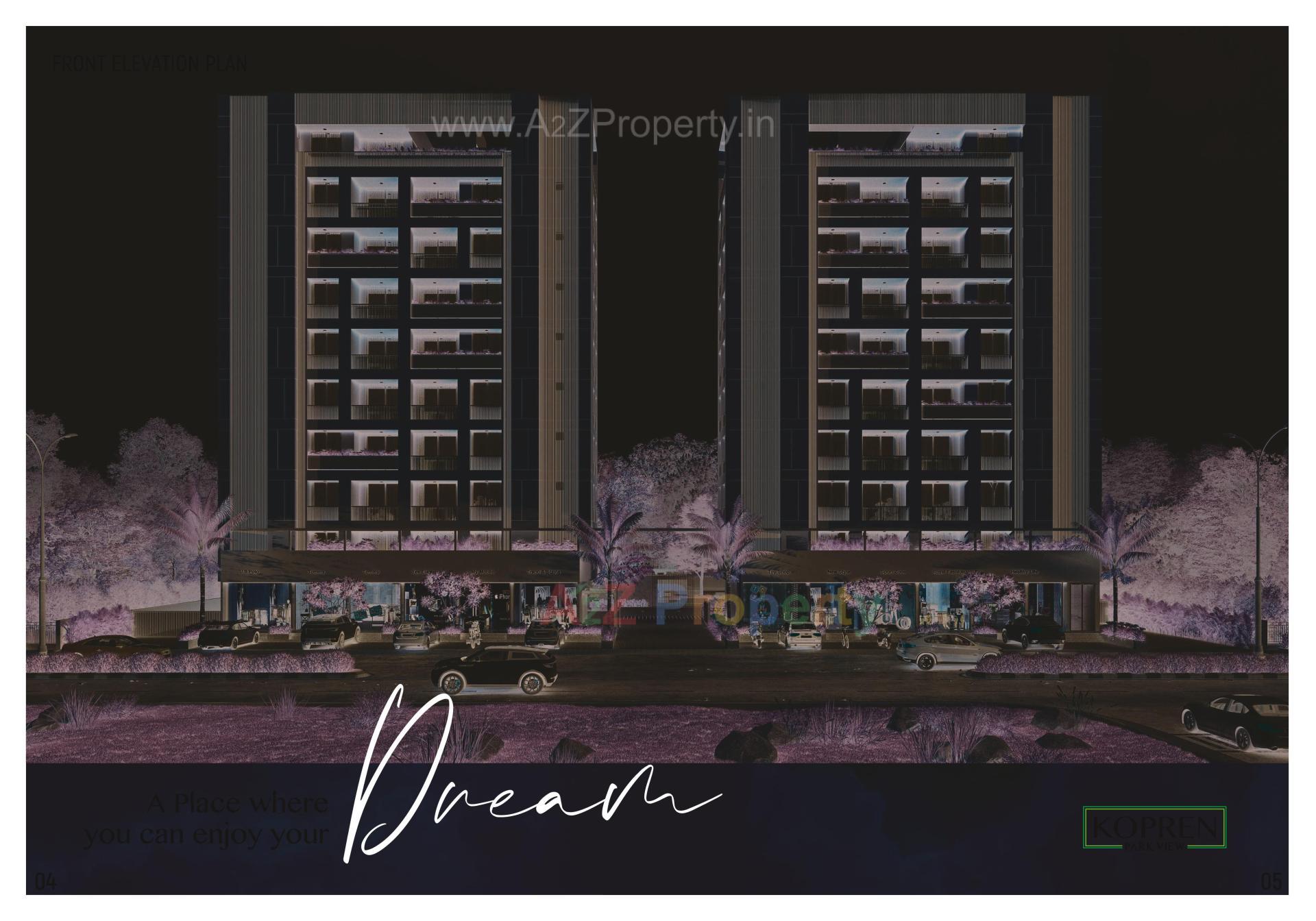 3D Elevation of real estate project Kopren Park View located at Oganaj, Ahmedabad, Gujarat