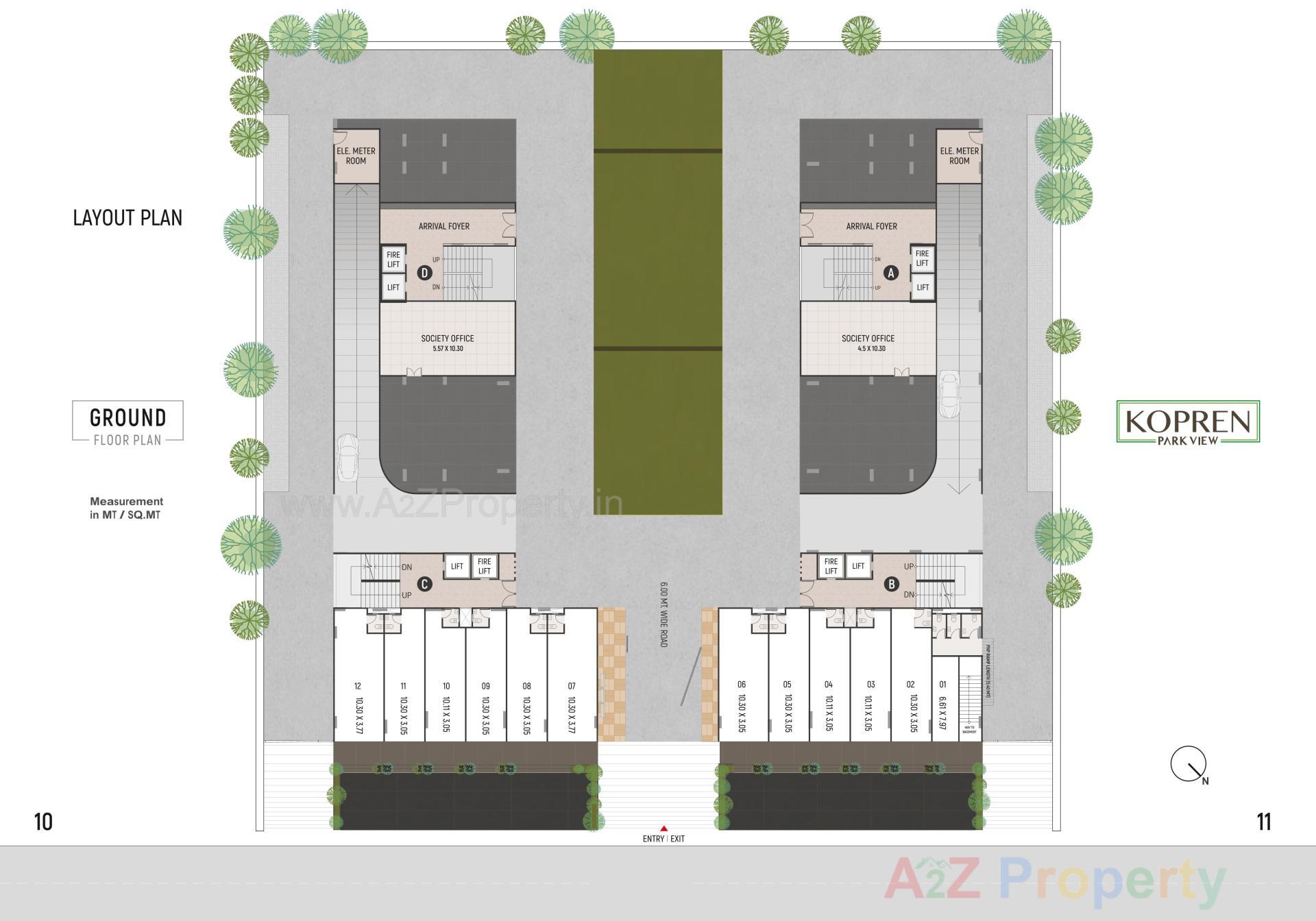 Layout of real estate project Kopren Park View located at Oganaj, Ahmedabad, Gujarat