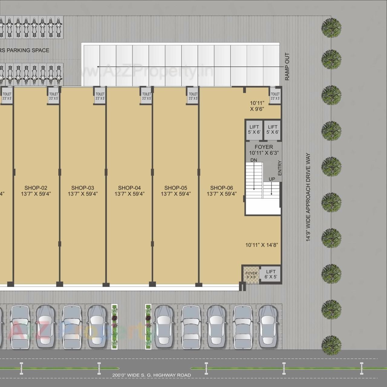 Layout of real estate project Kraft located at Gota, Ahmedabad, Gujarat