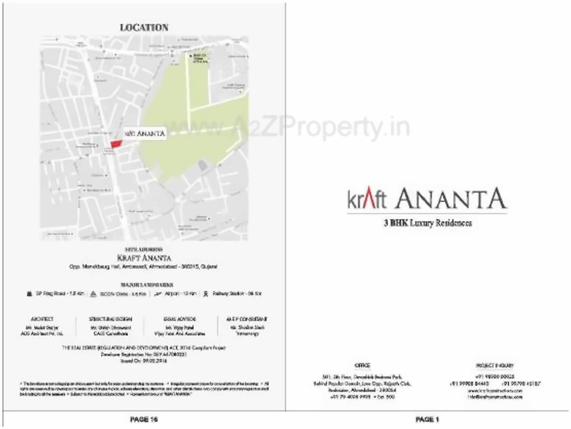  of real estate project Kraft Ananta Apartment located at City, Ahmedabad, Gujarat
