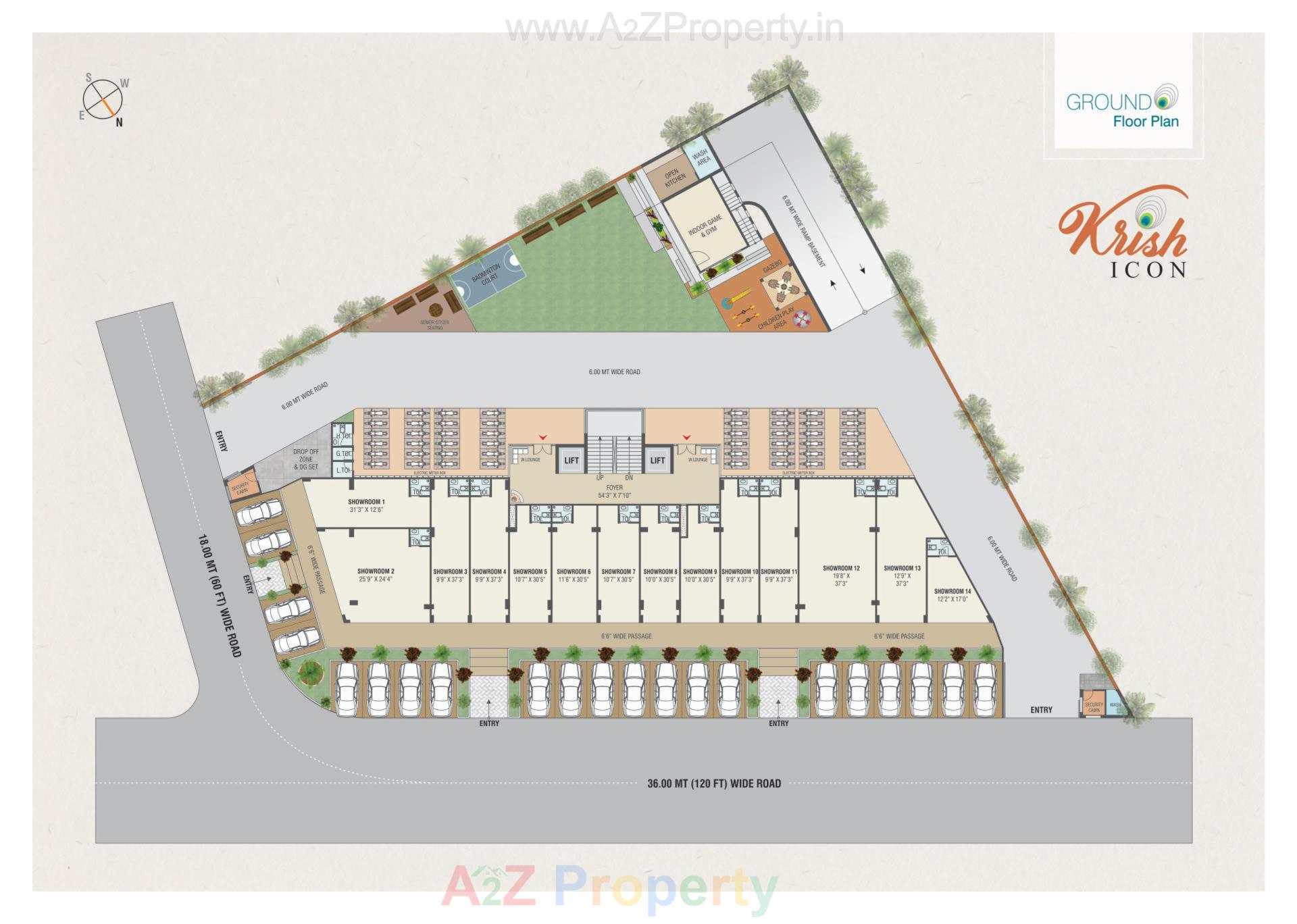 Layout of real estate project Krish Icon located at Bhadaj, Ahmedabad, Gujarat