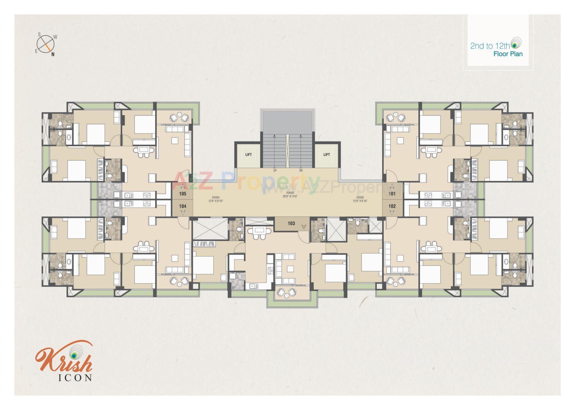 Layout of real estate project Krish Icon located at Bhadaj, Ahmedabad, Gujarat