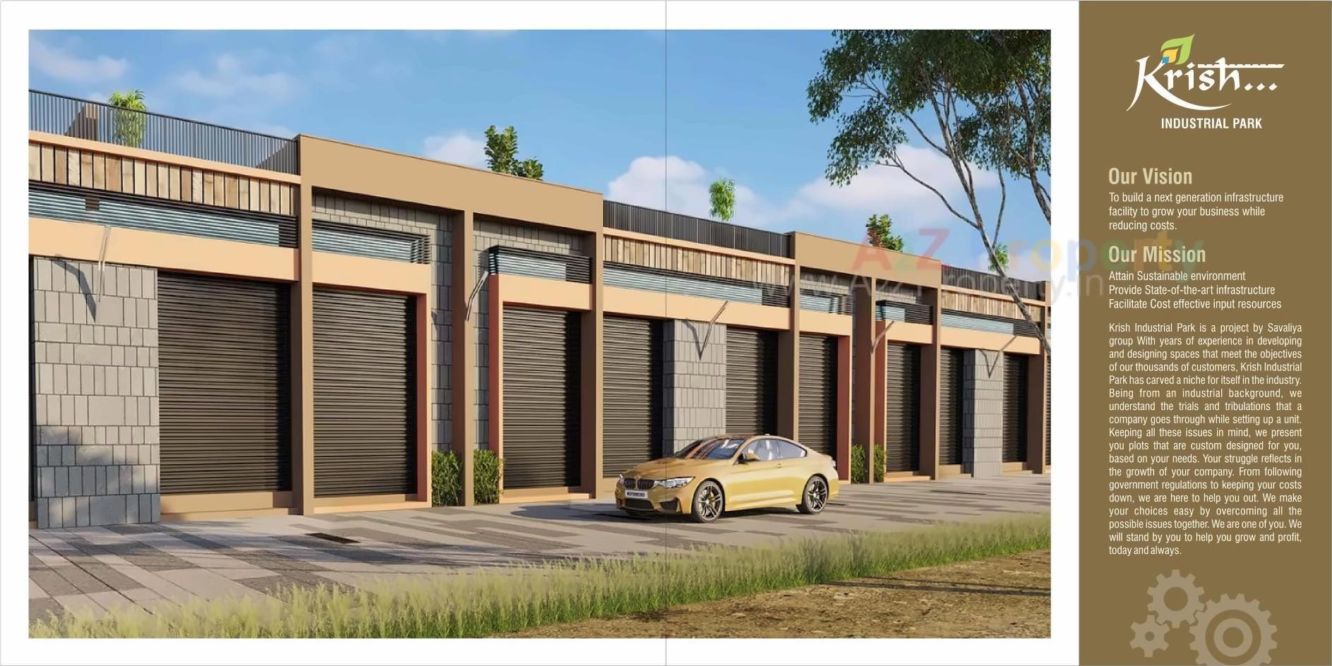 3D Elevation of real estate project Krish Industrial Park located at Hathijan, Ahmedabad, Gujarat