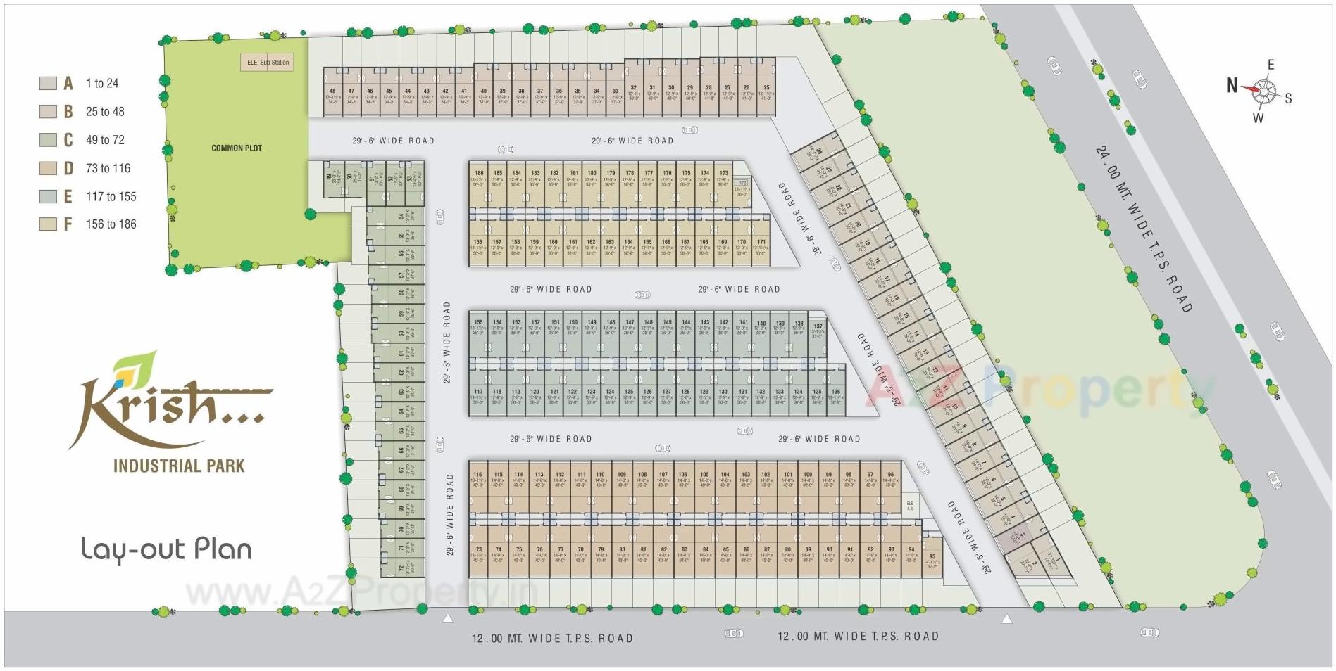 Layout of real estate project Krish Industrial Park located at Hathijan, Ahmedabad, Gujarat