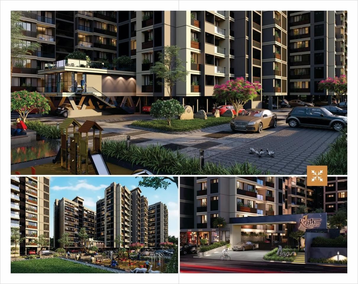3D Elevation of real estate project Krish Luxuria located at Vastral, Ahmedabad, Gujarat