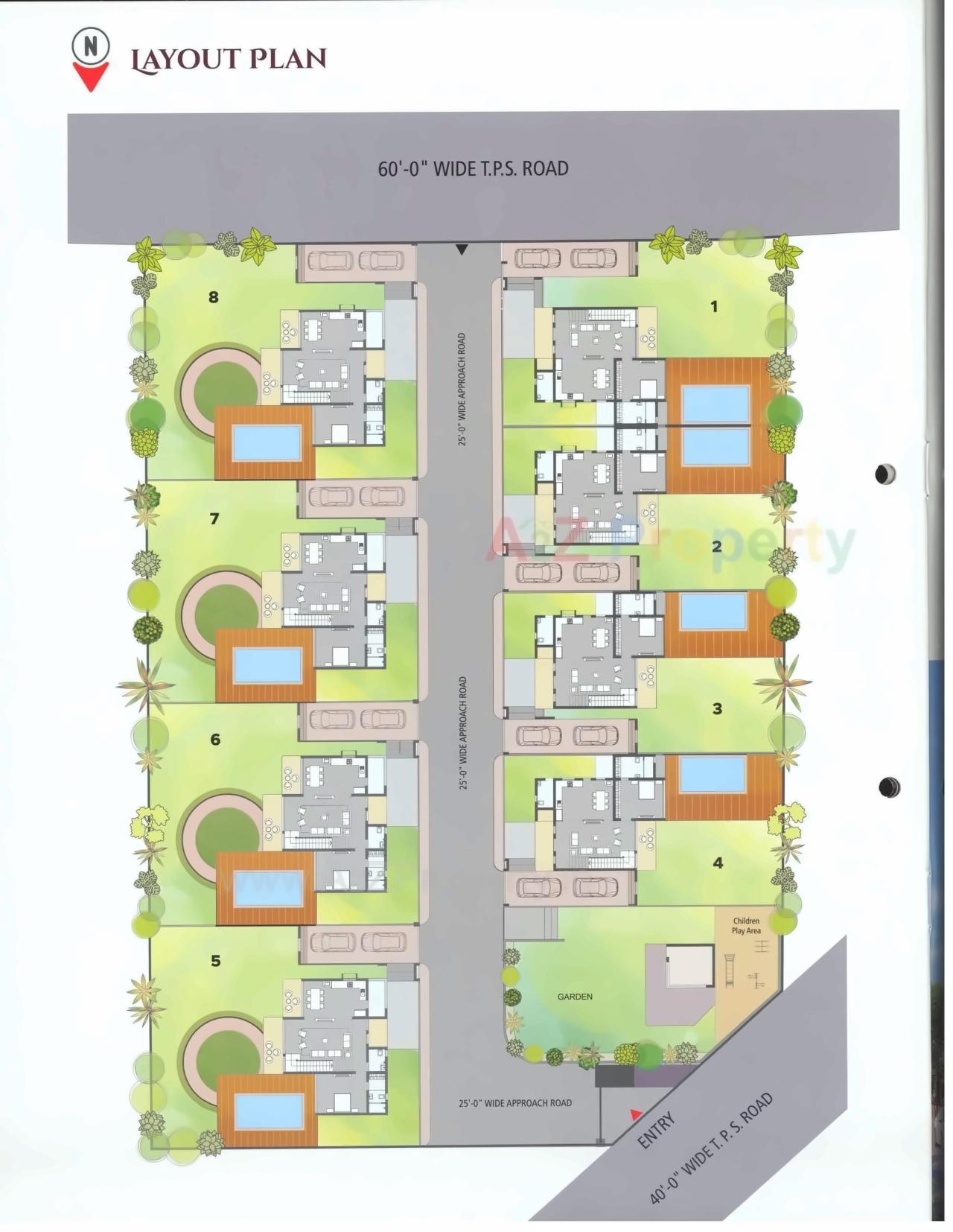 Layout of real estate project Krisha Farms located at Raska, Ahmedabad, Gujarat
