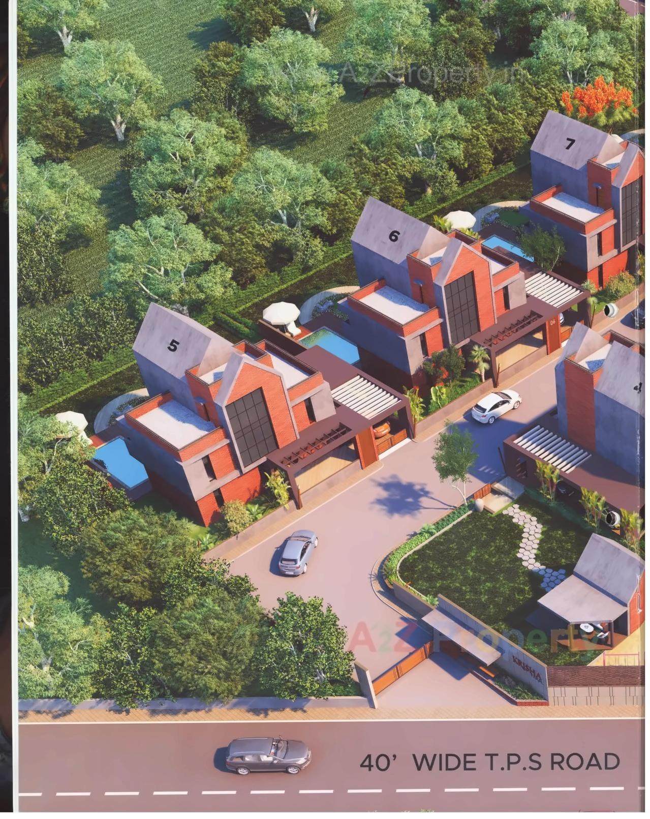 3D Elevation of real estate project Krisha Farms located at Raska, Ahmedabad, Gujarat