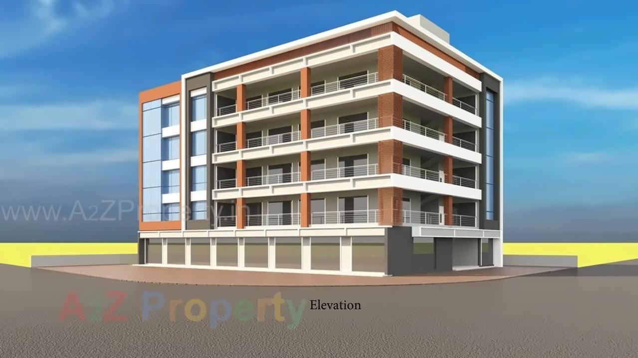 3D Elevation of real estate project Krishna Business Hub located at Vinzol, Ahmedabad, Gujarat