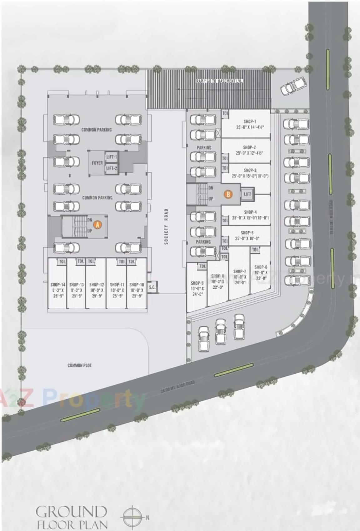 Layout of real estate project Krishna Heights located at Bhadaj, Ahmedabad, Gujarat