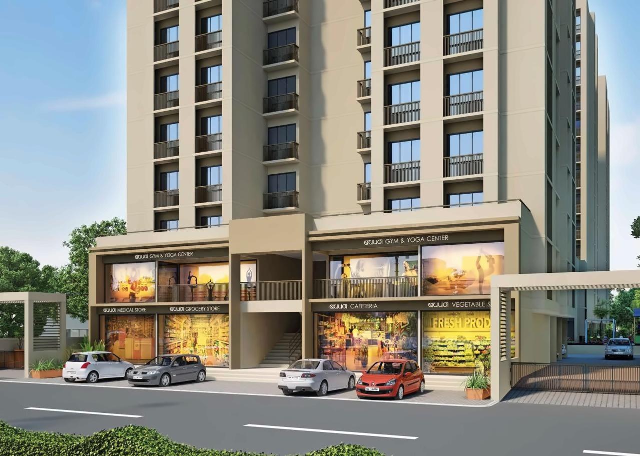 3D Elevation of real estate project Krupal Bachpan located at Shela, Ahmedabad, Gujarat