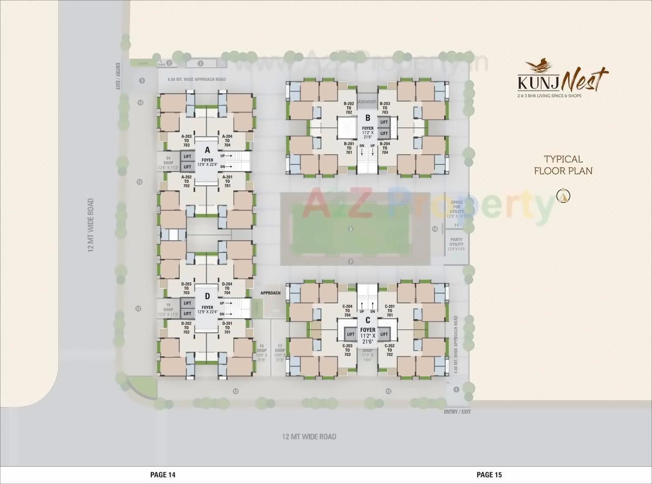 Layout of real estate project Kunj Nest located at Ghuma, Ahmedabad, Gujarat