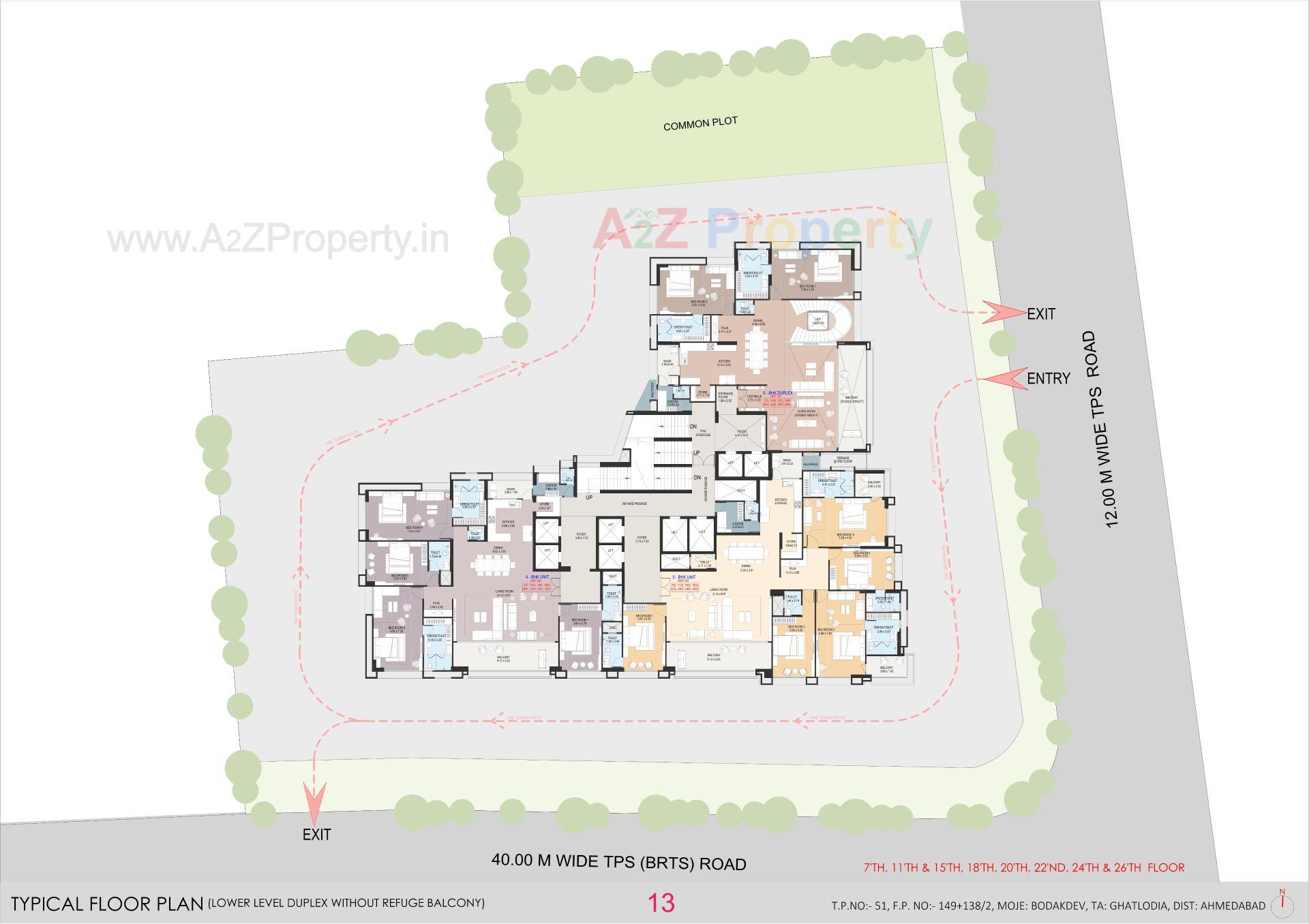 Layout of real estate project La Marque located at Bodakdev, Ahmedabad, Gujarat