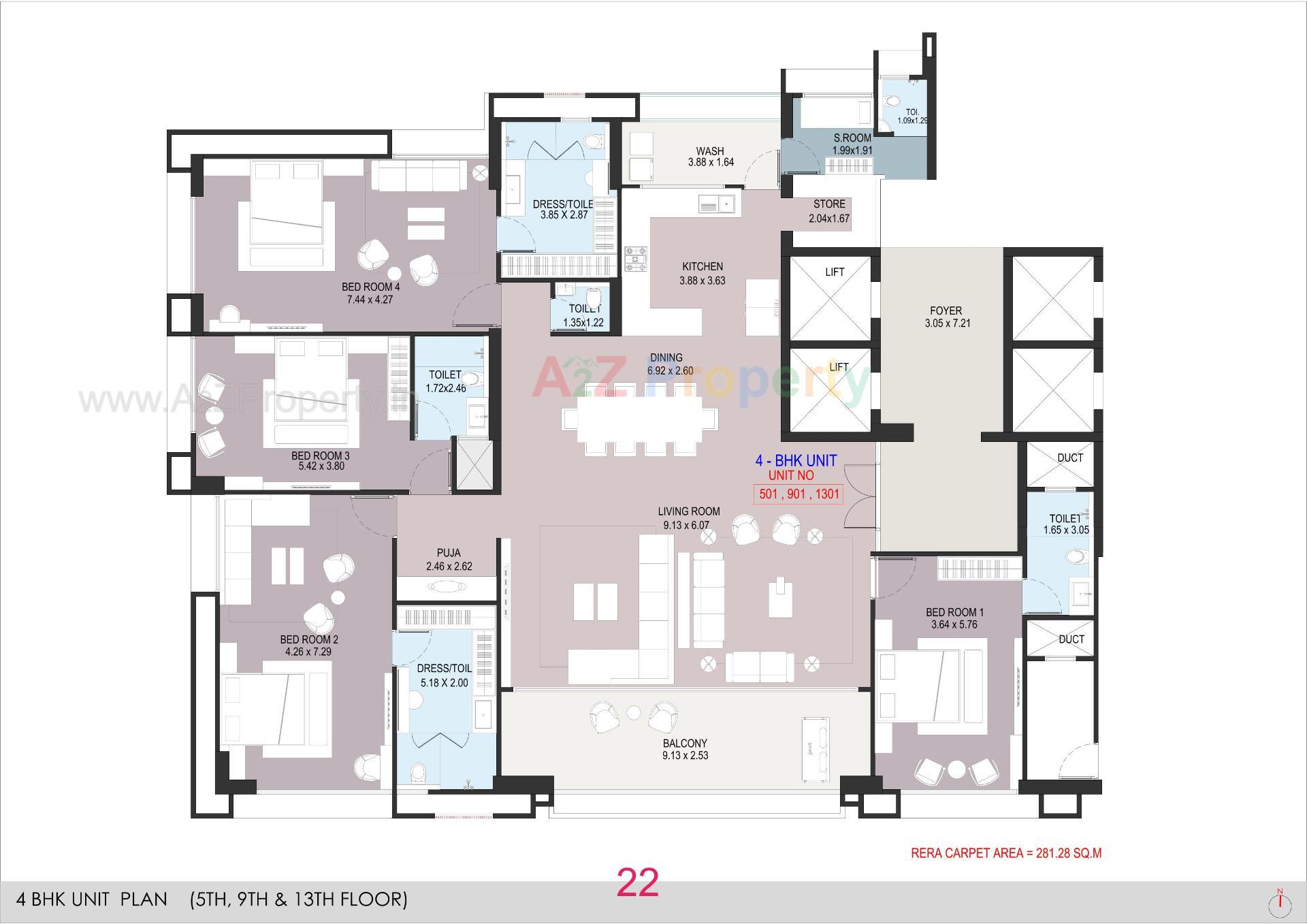 Layout of real estate project La Marque located at Bodakdev, Ahmedabad, Gujarat
