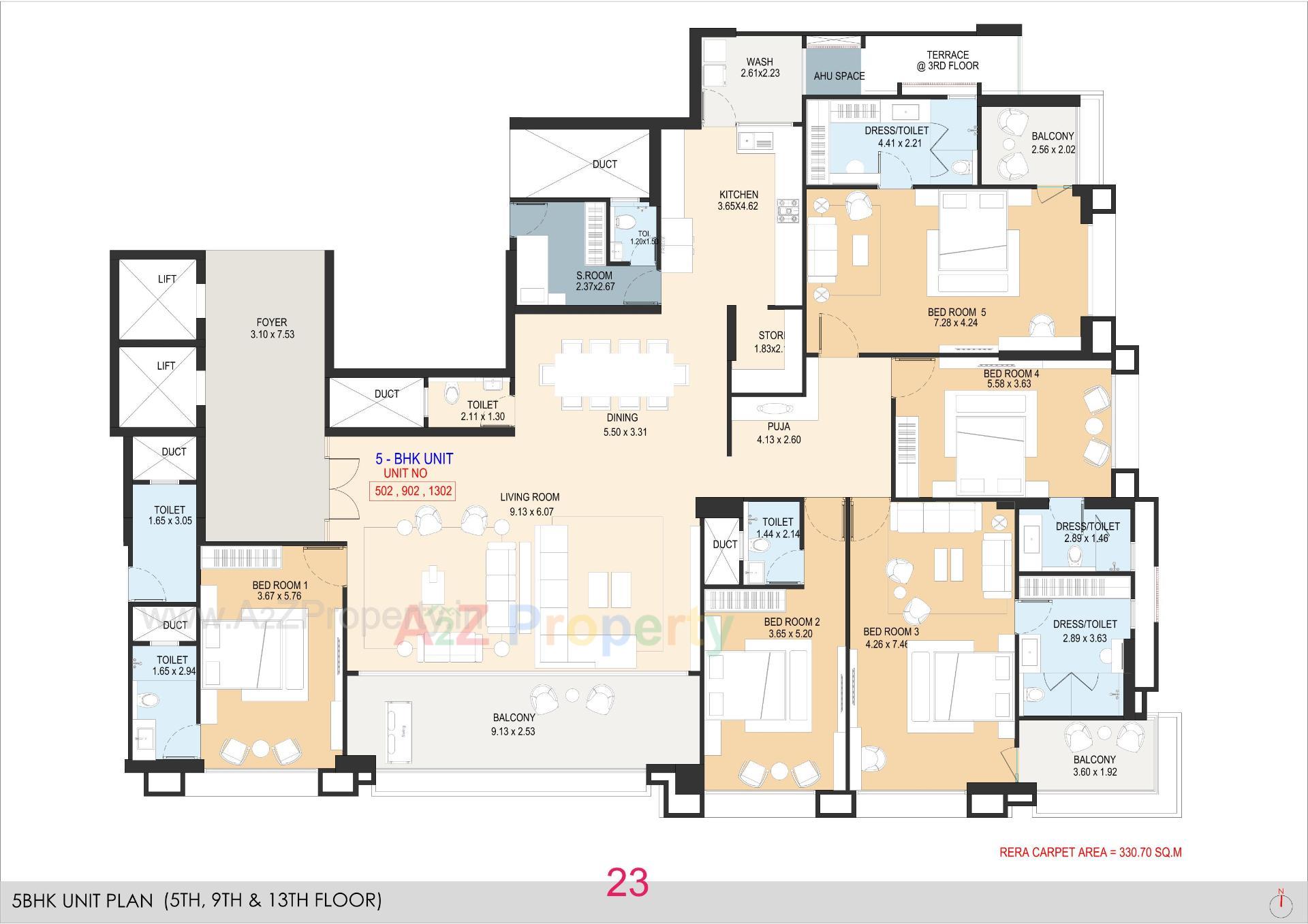 Layout of real estate project La Marque located at Bodakdev, Ahmedabad, Gujarat