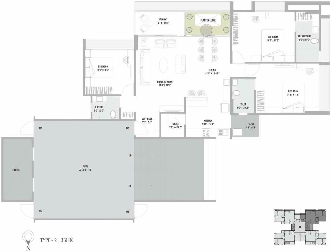 Layout of real estate project Loft Gardens located at Gota, Ahmedabad, Gujarat