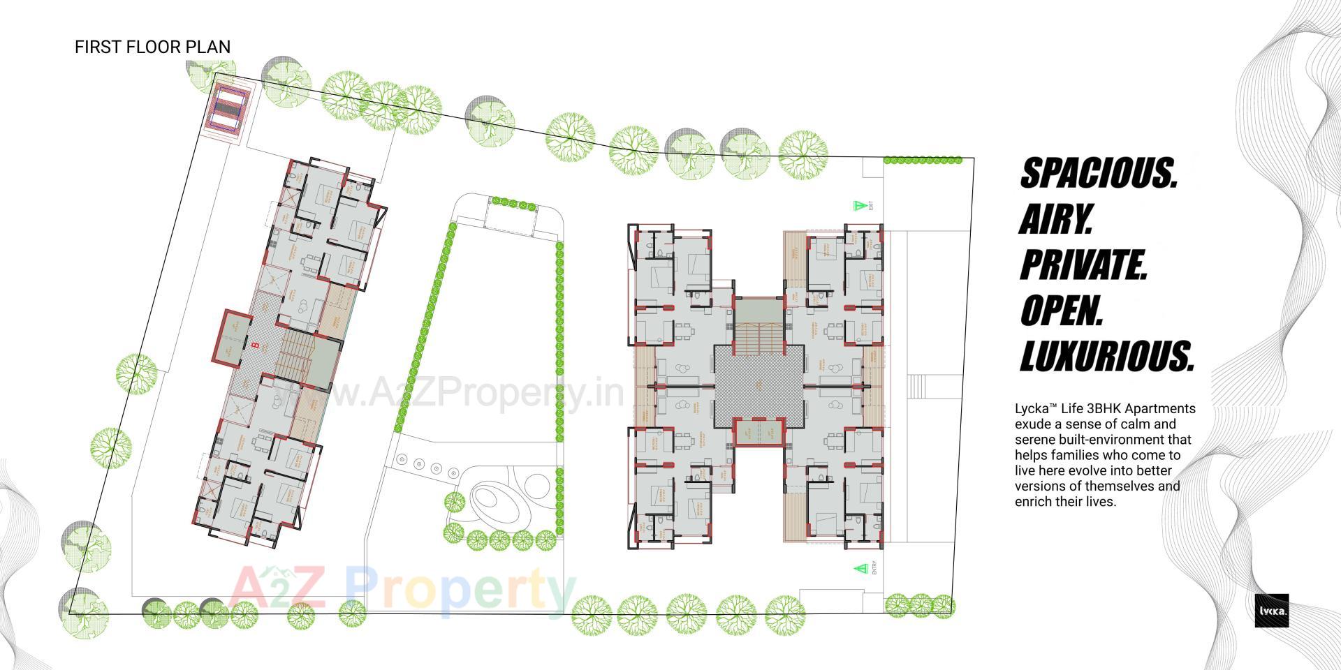 Layout of real estate project Lycka Life located at Sola, Ahmedabad, Gujarat