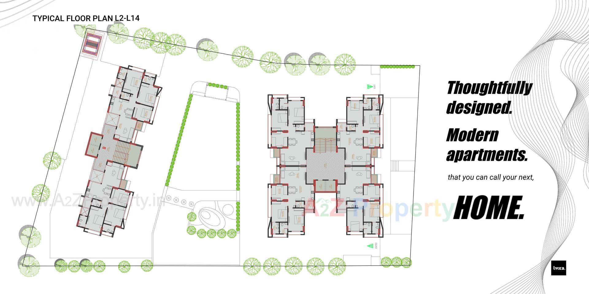 Layout of real estate project Lycka Life located at Sola, Ahmedabad, Gujarat