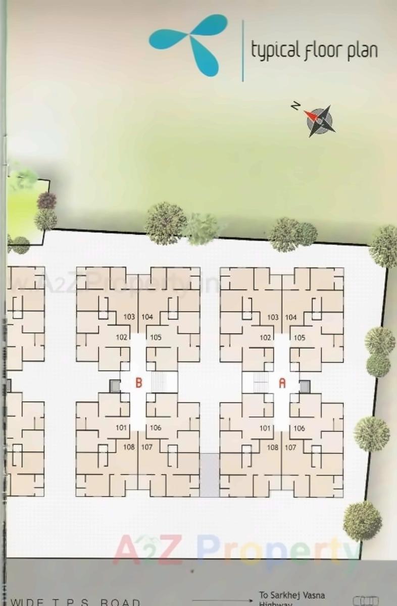 Layout of real estate project M M Karim Apartments located at Gyaspur, Ahmedabad, Gujarat