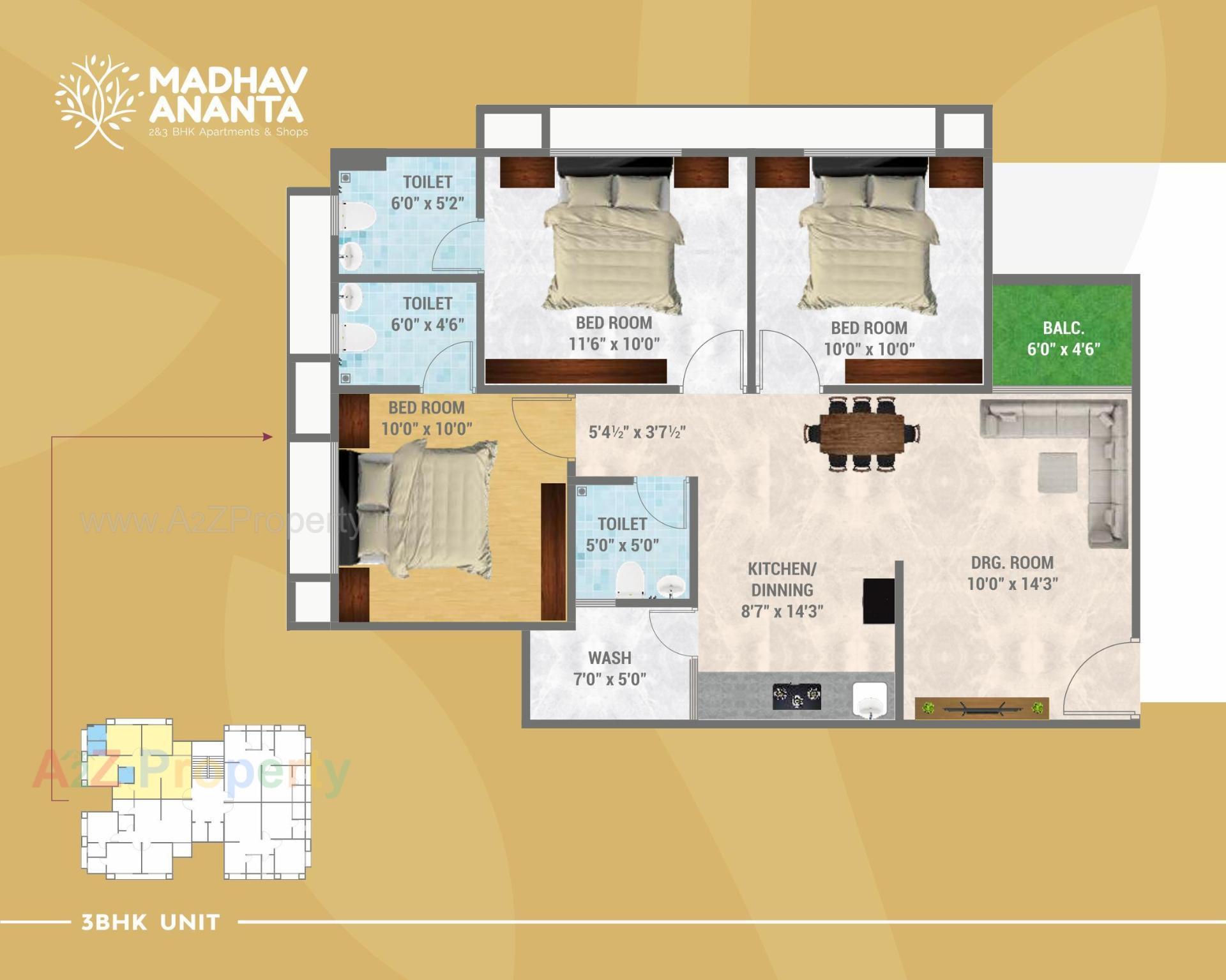 Layout of real estate project Madhav Ananta located at Ahmedabad, Ahmedabad, Gujarat